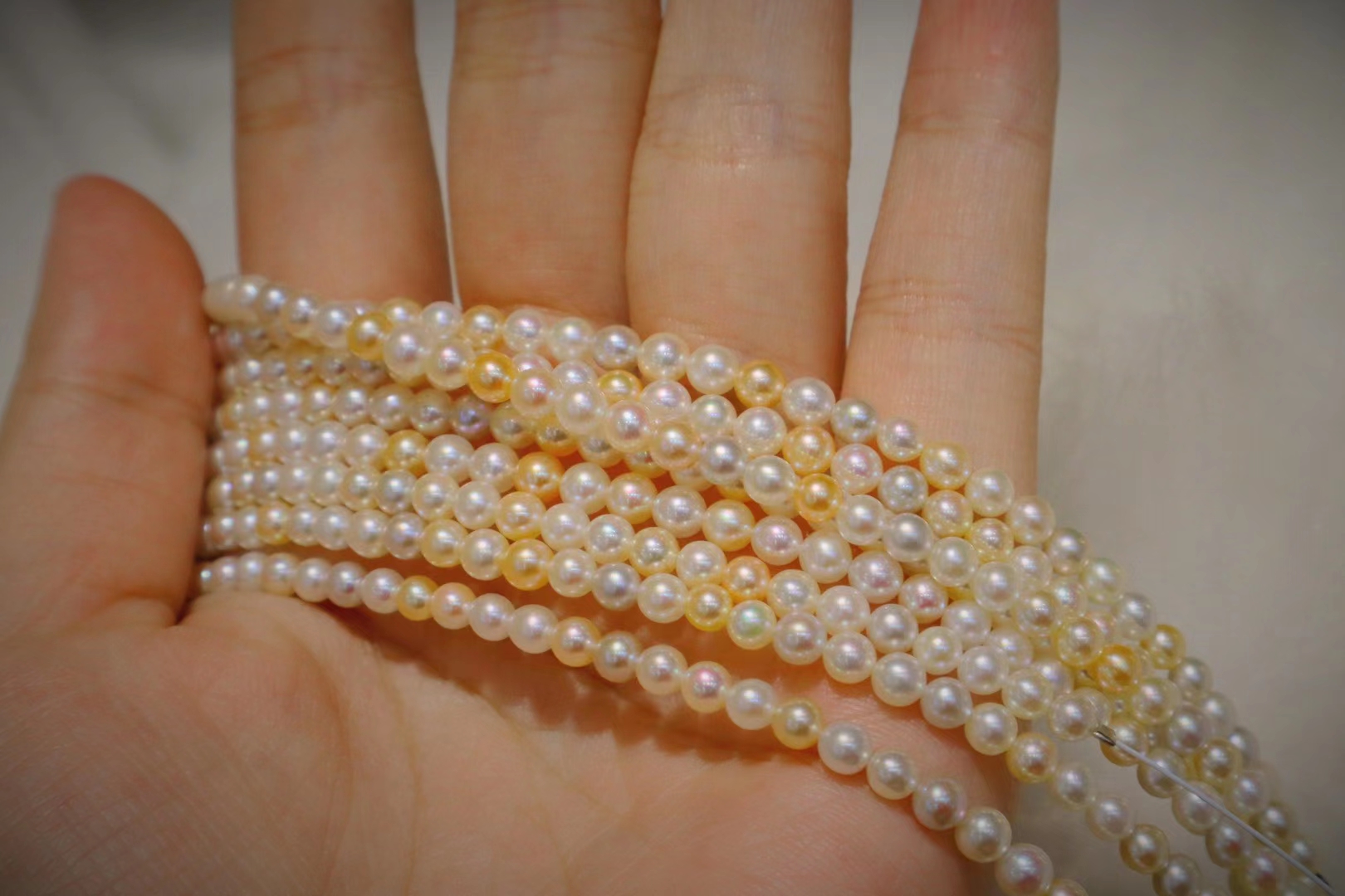 3.5-4mm花色akoya日本海珠手链